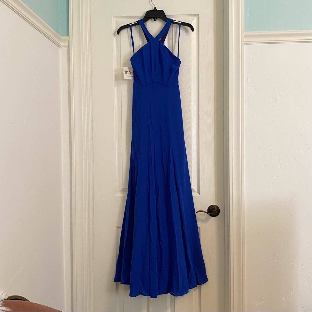 NWT Fame and Partners Blue Halter Dress